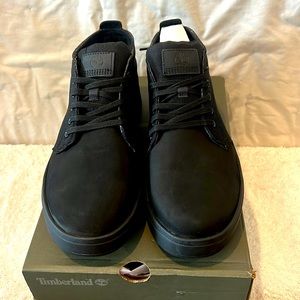NIB Mens Size 12 Timberland Davis Square Leather/Fabric Chukka Blackout Nubuck